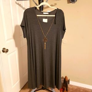 T-shirt Dress Charcoal Gray